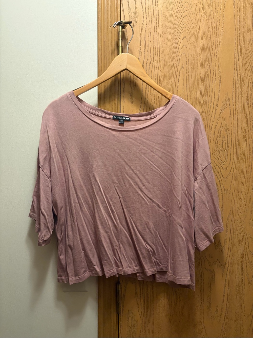 Fashion Nova Relaxed Boxy Tee - Dusty Mauve